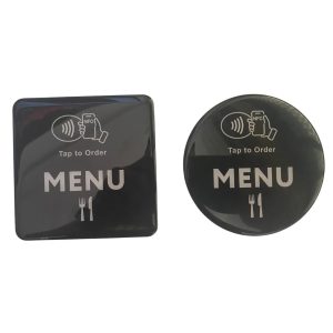 Chapa NFC para Carta Digital – Redonda o Cuadrada (10x10 cm) con Adhesivo 3M
